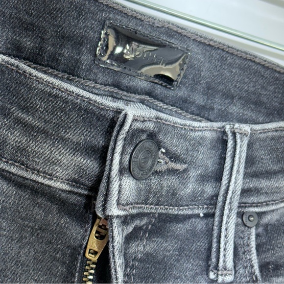 Mother Mid Rise Dazzler in The Night Is Watching 27 Stretch Black Gray Denim - Picture 11 of 16